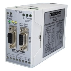 Conversor de comunicação serial RS485 para TTY (Loop de Corrente 20mA) para fixação em trilho - TCI 206